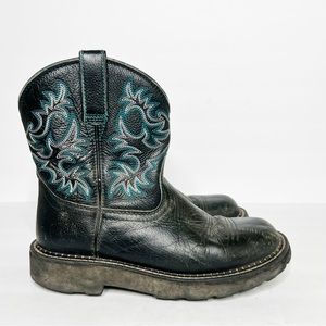 Ariat Black and Teal Heeled Boots